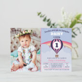 Hot Air Balloon Girls 1ère invitation anniversaire (Debout devant)