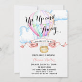 Hot Air Balloon Invitation Baby Girl Douche (Devant)