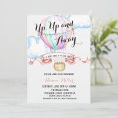 Hot Air Balloon Invitation Baby Girl Douche (Debout devant)