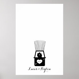 Hot Air Balloon Kiss Thumbprint Mariage livre d'or