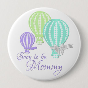 Hot Air Balloon Mama To Be Ronde Button 4,0 Cm