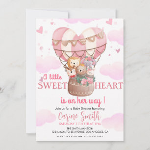 Hot Air Balloon oerwoud Animals Baby shower Kaart