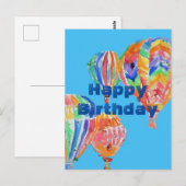 Hot Air Balloon Watercolor garçons hommes carte d' (Devant / Derrière)