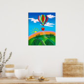 Hot Air Ballooning Folk Art Poster (Keuken)
