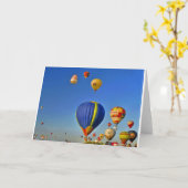 Hot air balloons Card Kaart (Gele Bloem)