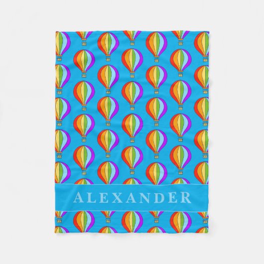 Hot air balloons pattern fleece blanket for kids (Voorkant)
