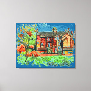 Hot Autumn Day in Wales op canvas Afdruk