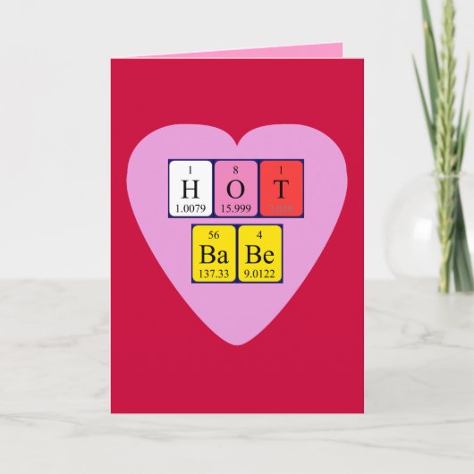 Hot Babe periodieke tabel Valentijn kaart (Voorkant)