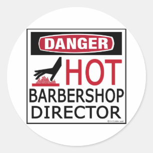 Hot Barbershop directeur Ronde Sticker