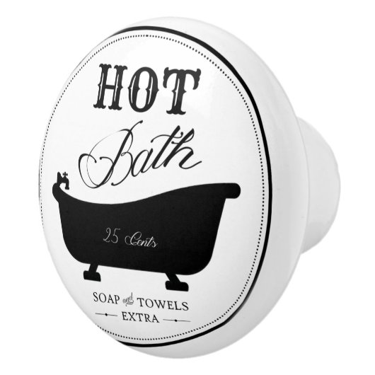  hot-bath zwart-wit badkamer keramische knop (Rechts)