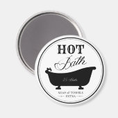  hot-bath zwart-wit badkamer magneet (Voorkant / Achterkant)