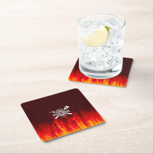 Hot BBQ Flames Onderzetters - Custom Steak House