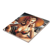 Hot Beach Pin-up Tegeltje (Zijkant)