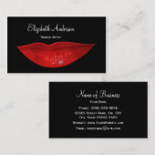 Hot Black Cosmetology Red Lips Make-up Artiest Visitekaartje (Voorkant / Achterkant)
