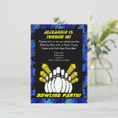 Hot Blue Boy Invitation personnalisée de Bowling P (Debout devant)