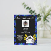 Hot Blue Boy's Photo Bowling Party Invitation (Debout devant)