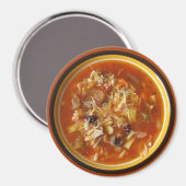 Hot Bowl Minestrone Soup Refrigerator Magnet (Recto/Verso)