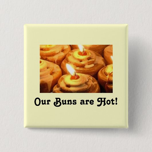 Hot Buns Vierkante Button 5,1 Cm (Voorkant)