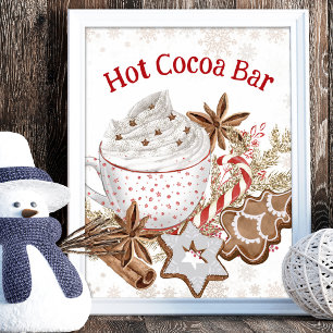 Hot Cacao Bar Kerstkoekjes Poster