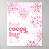 Hot cacao bar teken | Roze Heet Cacao Teken Poster (Voorkant)