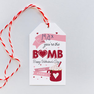 Hot Cacao Bomb Classroom Valentijnsdag Kaart Cadeaulabel