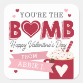 Hot Cacao Bomb Classroom Valentijnsdag Vierkante Sticker (Voorkant)