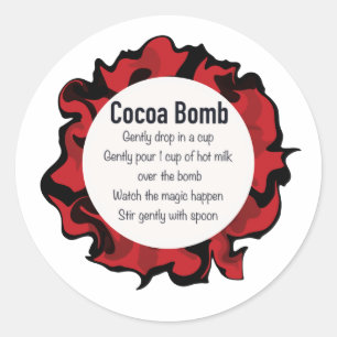 Hot-cacao Bomb-sticker, warme chocolade Ronde Sticker