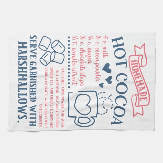 Hot cacao chocolade recept keukenhanddoek (Horizontaal)