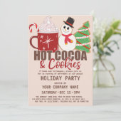 Hot-cacao en koekjes Citaat Kute Corporate Holiday Kaart (Staand voorkant)