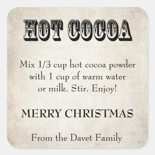 Hot Cacao Label BG04 (Voorkant)