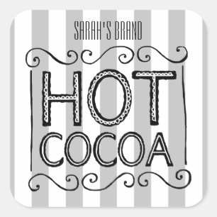 Hot Cacao Voeg Jouw namen toe Vierkante Sticker