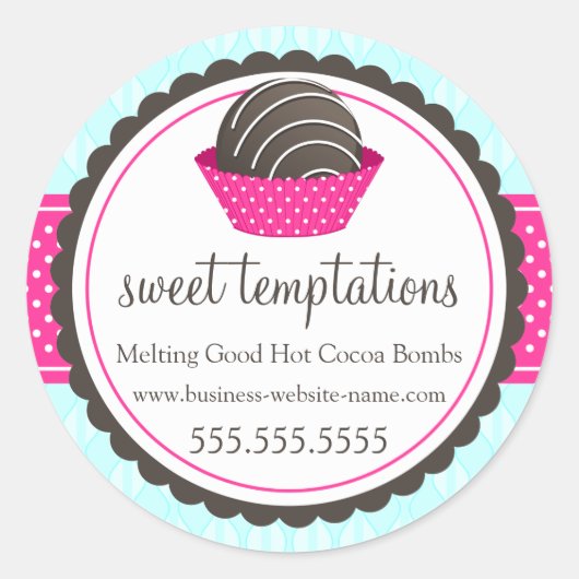 Hot-cacaochocolade-bommen Ronde Sticker (Voorkant)