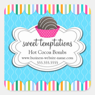 Hot-cacaochocolade-bommen Vierkante Sticker