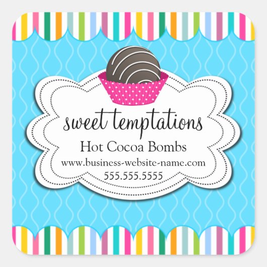 Hot-cacaochocolade-bommen Vierkante Sticker (Voorkant)