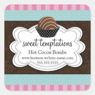 Hot-cacaochocolade-bommen Vierkante Sticker