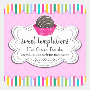 Hot-cacaochocolade-bommen Vierkante Sticker