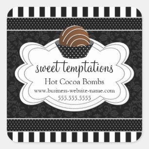 Hot-cacaochocolate-bommen Square-sticker Vierkante Sticker