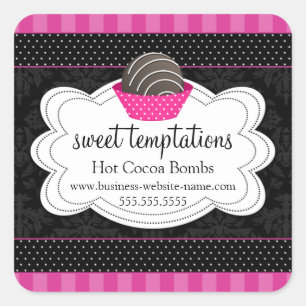 Hot-cacaochocolate-bommen Square-sticker Vierkante Sticker