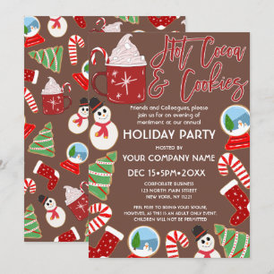 Hot-cacaokoekjes Illustratie Kerstmis Corporate Kaart