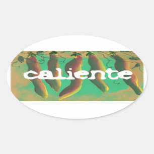 Hot Caliente Jalapeno Peppers Ovale Sticker