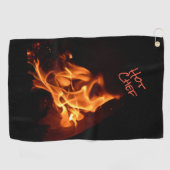 Hot Chef Blazing Flames Fire BBQ Grilling Towel Golfhanddoek (Horizontaal)