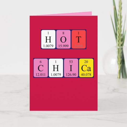 Hot Chica periodieke tabel Valentijn kaart (Voorkant)