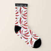 Hot Chili Motif nom personnalisé chaussettes (Droite extérieur)