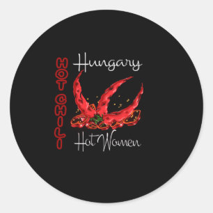 Hot Chili Pepper-kerstdesign, Unisex Ronde Sticker