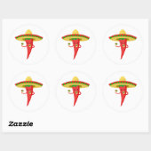 Hot Chili Pepper Ronde Sticker (Vel)