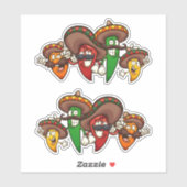 Hot Chilis - Mexicaanse eppers Sticker (Vel)