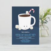 Hot-Chocolade Blue van virtuele kerstfeestjes Kaart (Staand voorkant)