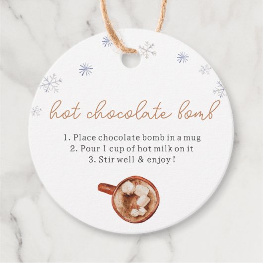 Hot Chocolade Bomb Bedankjes Labels (Voorkant)