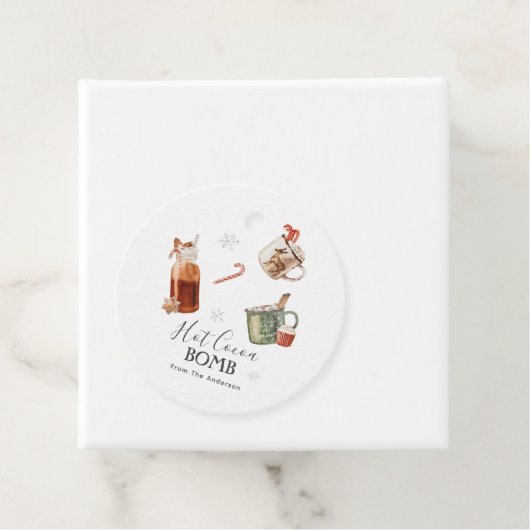 Hot Chocolade Bomb Bedankjes Labels (In situ)