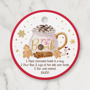 Hot Chocolade Bomb Hot Cocaca Bomb Instruction Bedankjes Labels